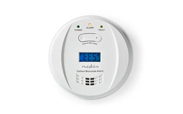 Nedis Kulilte Alarm Batteri Batteri Levetid 5 År Hush Mute-funktion Med Testknap 85 Db Hvid