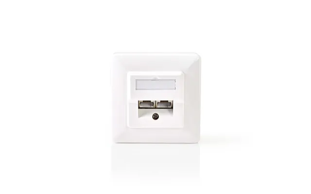 Nedis Netværksvægboks Flush Mount 2-port Port S Cat5e Lige Hun Guldplateret Pvc Hvid Konvolut