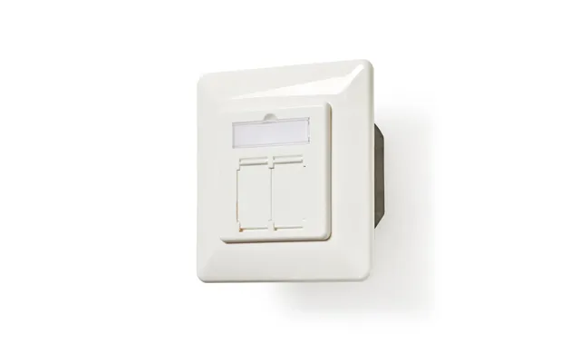 Nedis Netværksvægboks Flush Mount 2-port Port S Cat6a Lige Hun Guldplateret Pvc Hvid Konvolut