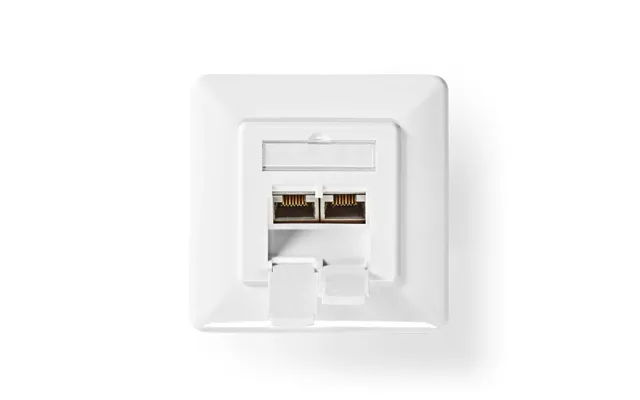 Nedis Netværksvægboks Flush Mount 2-port Port S Cat7 Lige Hun Guldplateret Pvc Hvid Box