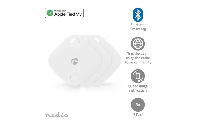 Nedis Nøglefinder Kompatibel Med Apple Find My App Batteri 3x Cr2032 Bluetooth Version 5
