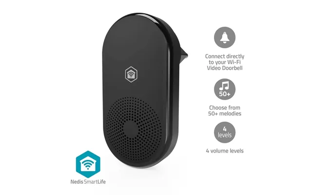 Nedis Smartlife Klokke Rf, Frequency 433 Mhz Tilbehør Til Wificdp11bk Wificdp21bk Wificdp31bk Strømforsyning 55 Melodier