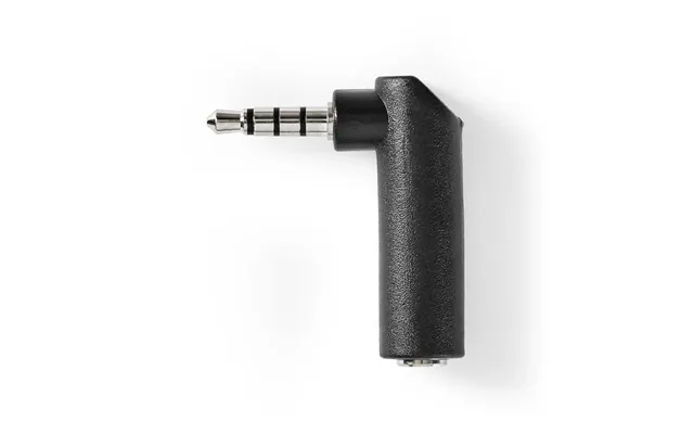 Nedis Stereo Audio Adapter 3.5 Mm Hanstik 3.5 Mm Hunstik Nikkelplateret Vinkel 90 Metal Sort 10 Stk