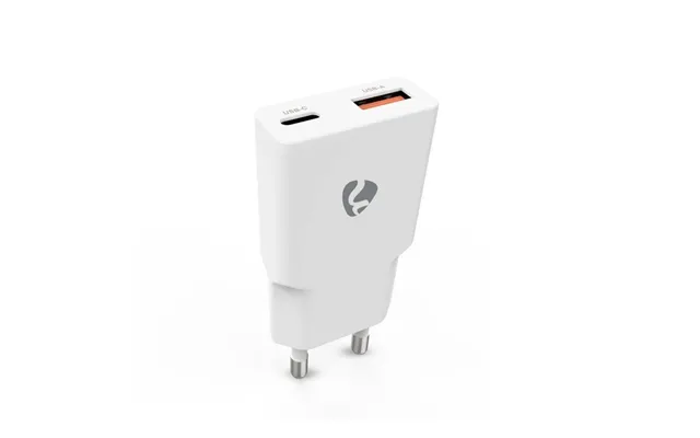 Nedis Vægoplader 20 W Gan Pd3.0 1.5 2.0 2.22 A 3.0 A Antal Output 2 Usb-a Usb-c Automatisk Valgt Spænding Hvid