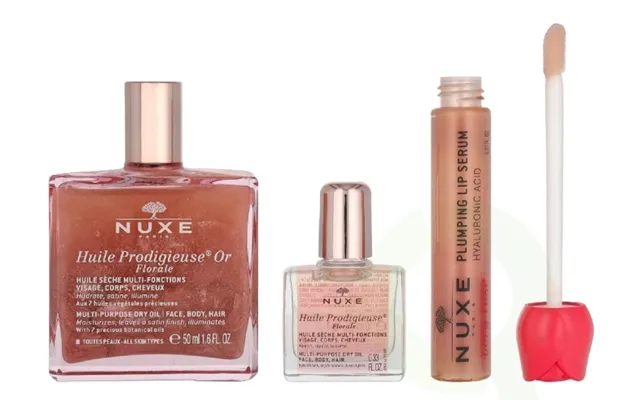 Nuxe Glow Huile Prodigieuse Floral 68 Ml Oil 50ml Oil10ml Plumping Lip Serum 8ml