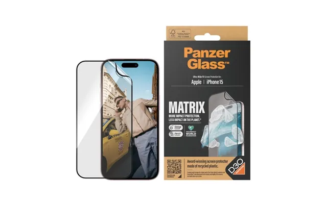Panzerglass Eco Matrix Skærmbeskytter Med D3o Iphone 15 - Ultra-wide Fit M