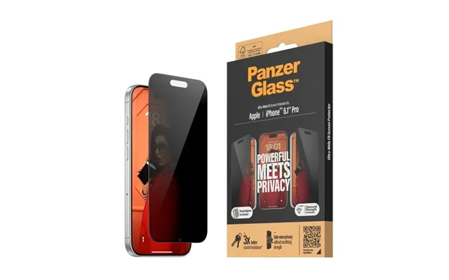 Panzerglass Privacy Screen Protector Apple Iphone 15 Pro Ultra-wide Fit