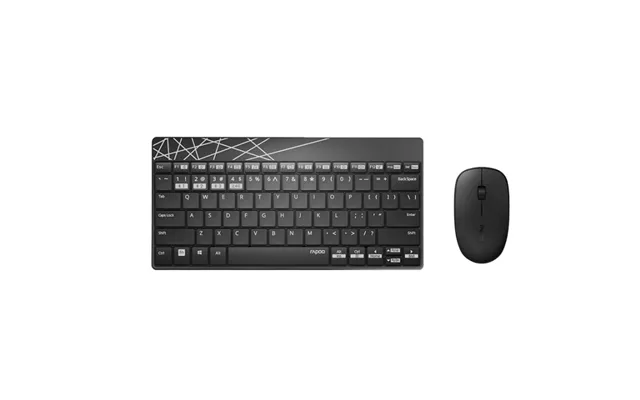 Rapoo Tastatur Mus Sæt 8000m Trådløst Multi-mode Sort