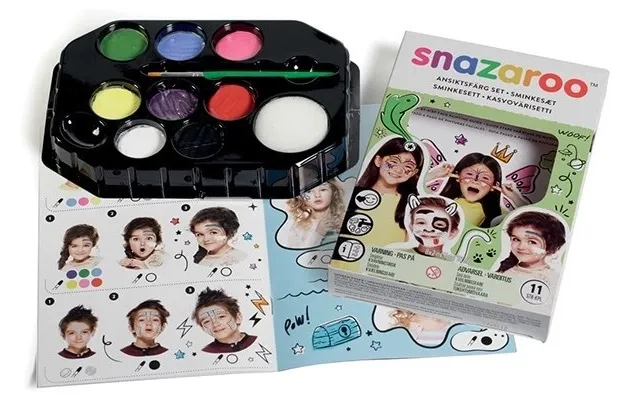 Snazaroo Sminkefarve Sæt 10 Dele Idehæfte