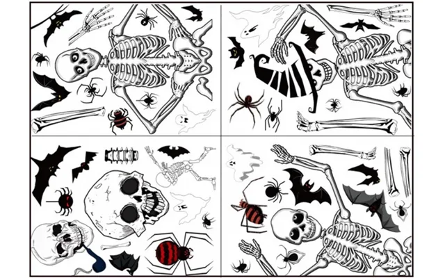 Vægdekorationer Med Halloweenmotiv - Døskaller
