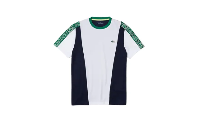 Lacoste Sport Branded Bands Piqué T-shirt White Navy Blue Green - Old