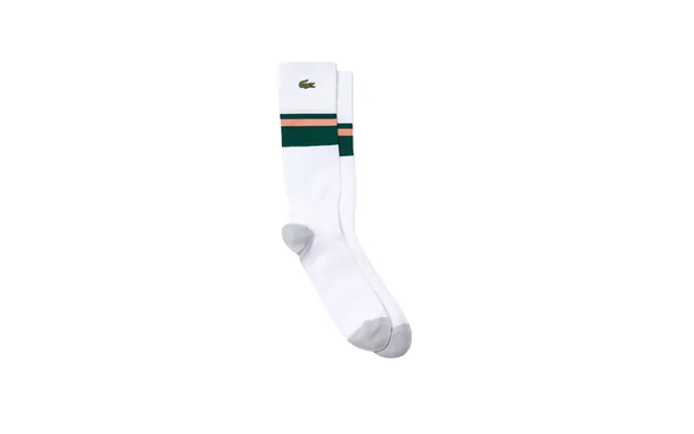 Lacoste Sport Compression Zone Striped Socks 1-pack White Pink - Old
