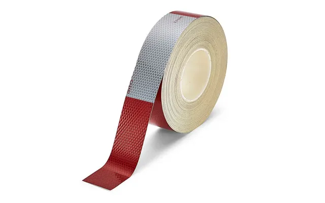 Reflekstape Dot En 12899 1 Ra1 -rød Hvid 152mm Rektangler 25mm Hel Rulle 45 Meter