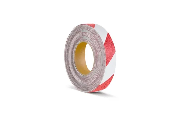 Skridsikker Tape - Advarende-rød Hvid Rulle 25mm X 18.3 Meter
