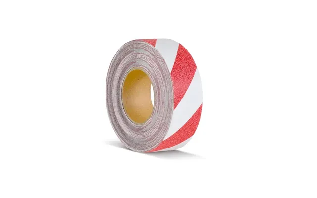 Skridsikker Tape - Advarende-rød Hvid Rulle 50mm X 18.3 Meter