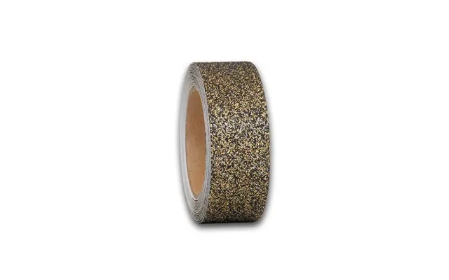 Skridsikker Tape - Glittergrip-sort M. Guld Glimmer Rulle 50mm X 18