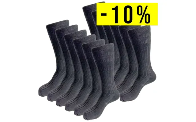 12-pak 2 X 6 Par Merino Uldsokker Uden Elastik - Sort