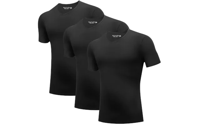 3-pak Bambus T-shirts V-hals - Sort
