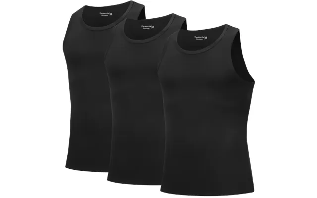 3-pak Bambus Tank-tops - Sort