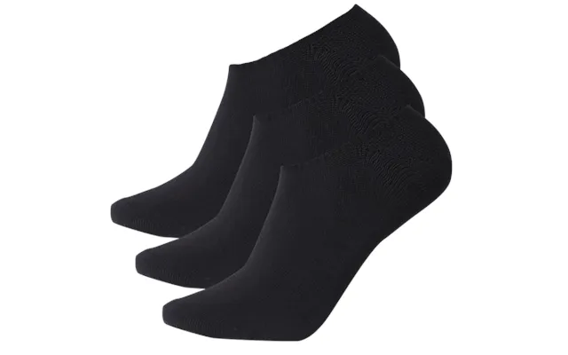3-par Invisible Bambus Footies Strømper - Sort