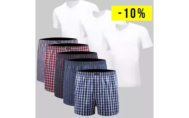 5-pak Vævede Boxershorts 3 T-shirts - Hvid