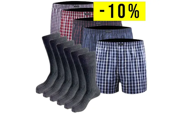 Merino Uldsokker Uden Elastik - 6-pak Sort 5-pak Vævede Boxershorts