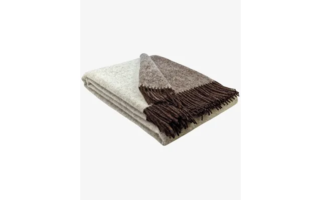 Uldplaid 140 X 200 Cm - Brun Creme