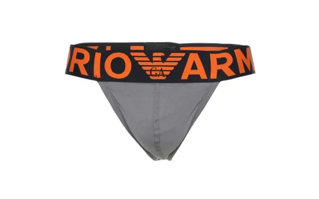 Armani Cotton Jockstrap 2p Grå Orange Bomuld Large Herre