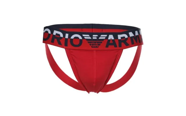 Armani Cotton Jockstrap 2p Sort Rød Bomuld Medium Herre