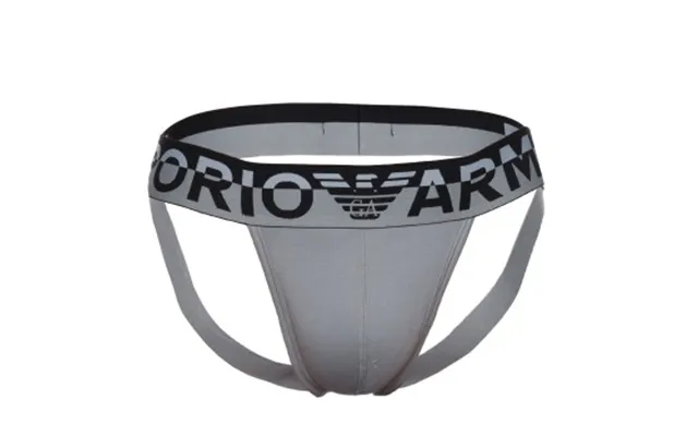 Armani Cotton Jockstrap Grå Bomuld Medium Herre