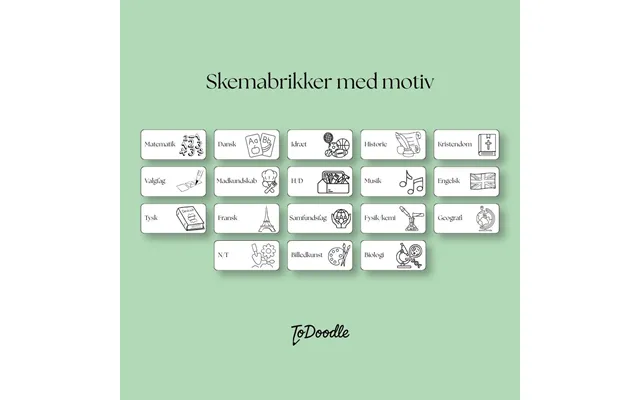 Outlet - Pakke Med 36 Selvklæbende Skemabrikker 2 Af Hver Udgået Variant Hvid