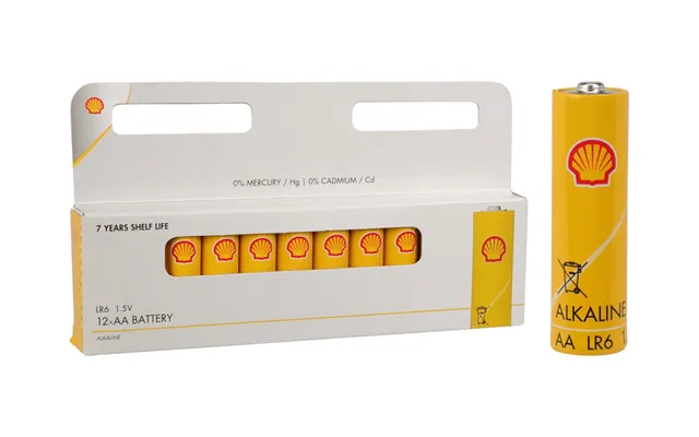Alkaline Batterier Shell Lr6 Aa - Sæt Med 12 Stk.
