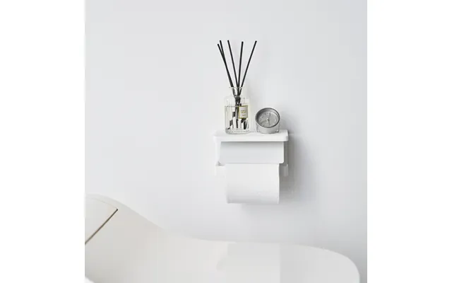 Yamazaki Tower Vægmonteret Toiletrulleholder Med Hylde Hvid