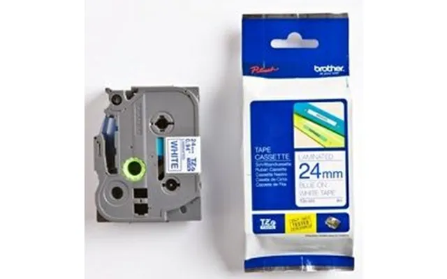 Brother Tze253 Tape 24 Mm. Blå Tekst Hvid Tape
