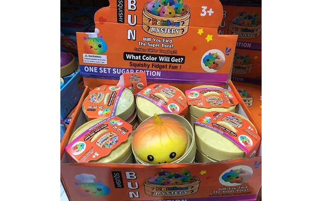 Rainbow Mystery Bun Squishy Sød & Farverig