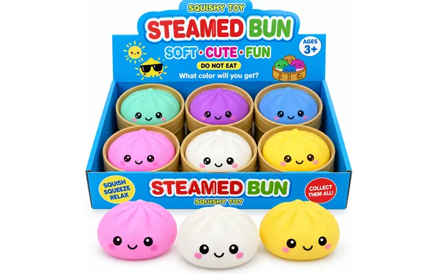 Steamed Bun Squishy Sødt & Blødt Sanselegetøj - Hvid