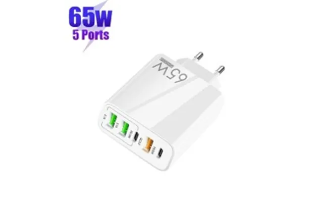 65w Quickcharge 3.0 & Pd Multi-port Vægoplader - Hvid