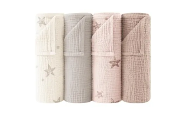 Bearmoss Moltonservietter Til Baby 4 Stk. 60x60 Cm - Åndbar Muslin Bomuld