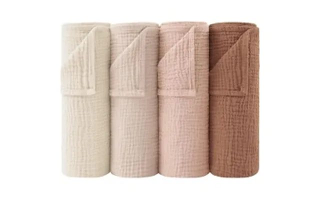 Bearmoss Moltonservietter Til Baby 4 Stk. 60x60 Cm - Åndbar Muslin Bomuld