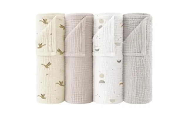 Bearmoss Muslineklude Baby 4-pak 60×60 Cm Abrikos Blomster