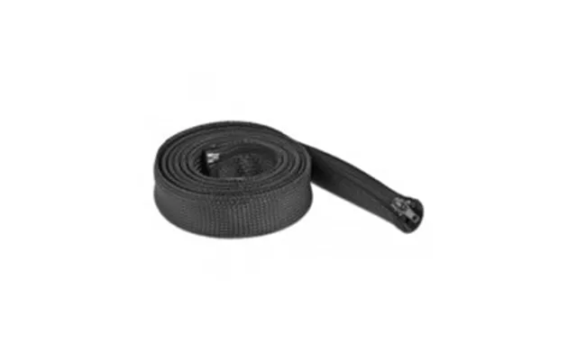 Delock Braided Sleeve With Zip Fastener Heat-resistant 2m Sort