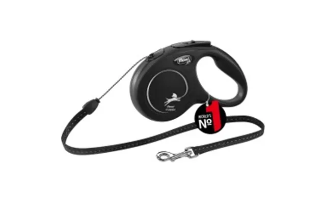 Flexi Classic S Udtrækkeligt Hundereb 5 M Sort - Til Små Hunde 12 Kg