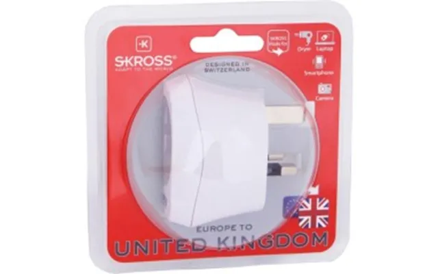 Skross Country Travel Adapter Europe To Uk Stikadapter Hvid