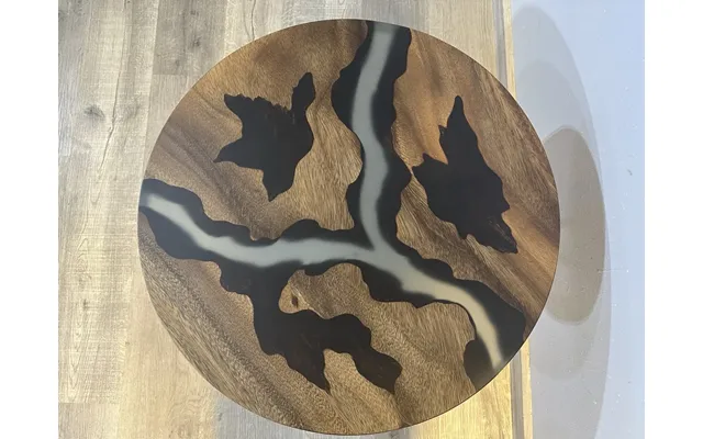 Epoxy Sofabord - Transparent Grå Mat 60cm