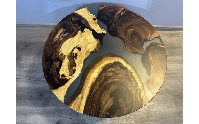 Epoxy Sofabord - Transparent Grå Mat 90cm
