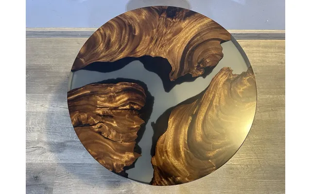Epoxy Sofabord - Transparent Grå Satin 60cm