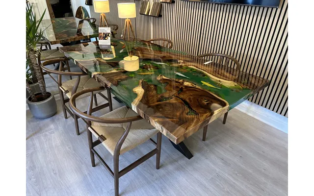 Epoxy Spisebord - Greeny Koi Carpe Diem 200x100cm