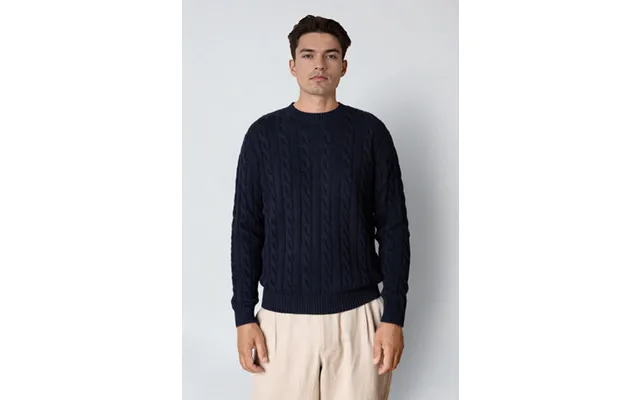 August Cable Knitted Jumper - Navy