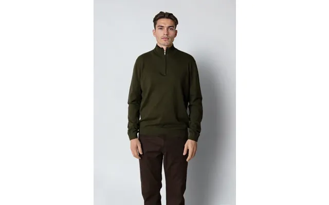 Claude Half-zip Knitted Jumper - Rosin Melange
