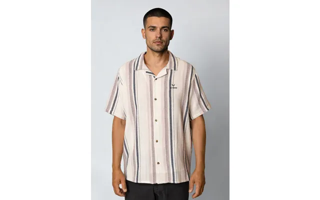 Costa S S Shirt - Ecru Violet Ice Striped